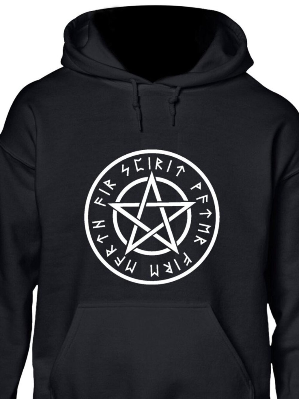 New Elements Pentagram Black Hoodie Fleece Sweatshirt